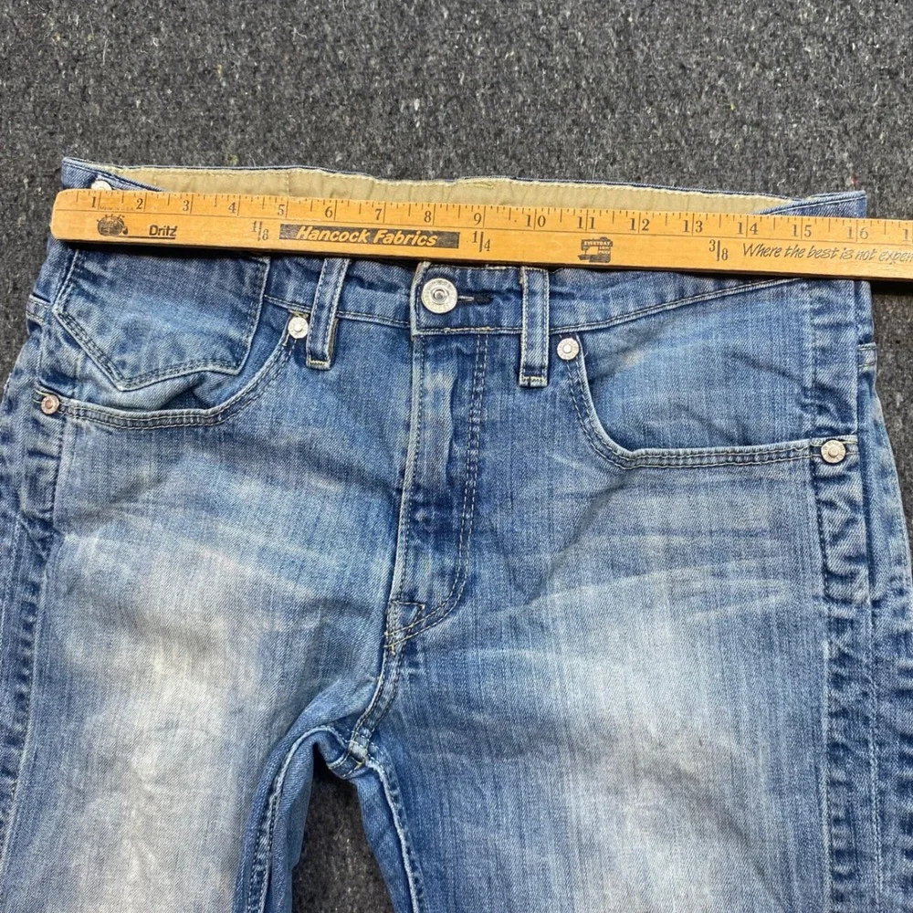 Levi Strauss Slim Straight Jeans Sz 34 Mens Blue Y2K Skater Side Seam Detail